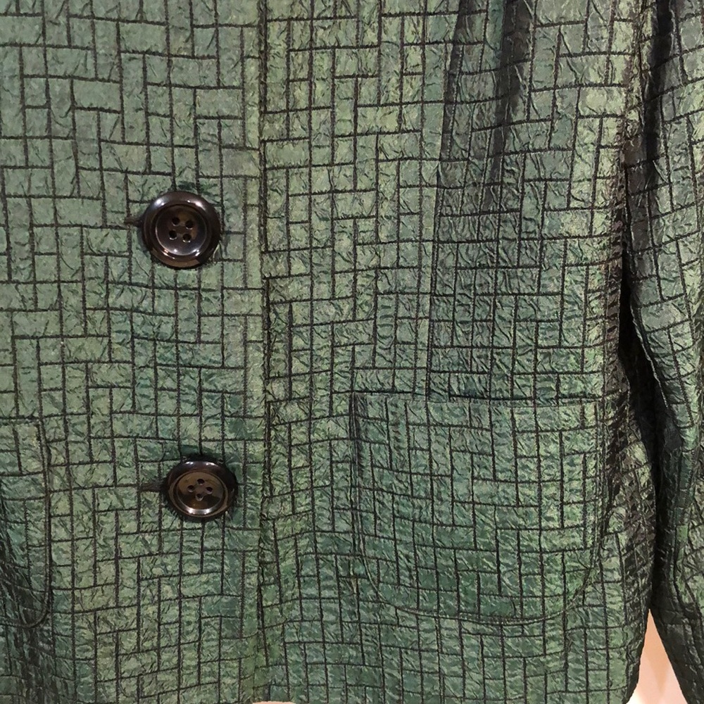 Tanjay Collarless Lined Poly Blend Jacket Pockets - image 3